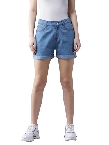 Image of Dolce Crudo Above Knee Denim Shorts for Women