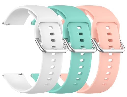 TenCloud Silicone Watch Band intended for RUIMEN Smart Watch D1 Replacement Watch Band Compatible with RUIMEN D1 (Pink,Teal,White)