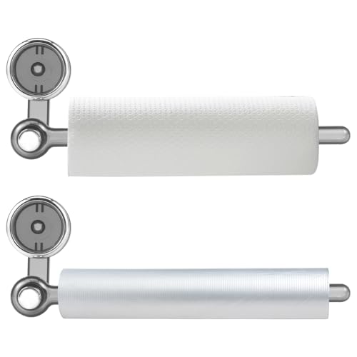2 Stück Küchenrollenhalter Ohne Bohren mit Starker Saugnapf 29 cm Papierrollenhalter Küche Kunststoff für Papier Plastikfolie Lappen