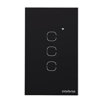 Interruptor Touch Inteligente Zigbee com 3 Teclas EZS 1003 Preto Intelbras