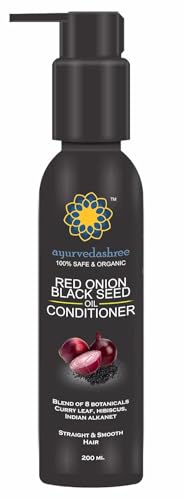 AYURVEDASHREE Botanical Conditioner - Red Onion, Black Seed, Argan, Coconut, Neem, Hemp, Amla & Aloe Vera | Deep Conditioning for Dry, Thin & Damaged Hair | 200 ML - 6.76 fl oz