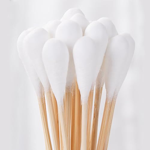 120 Stück Wattestäbchen Lang 20 cm Ohrenstäbchen,Sterile Wattestäbchen Großer Kopf Reinigungsstäbchen Lang,Wattestäbchen Holzstab mit Wattekopf,Ohrreinigungsstäbchen für Haustiere