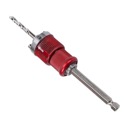 Eje de sierra perforadora de cambio rápido con biela extractora de núcleo de vástago hexagonal para broca central, adecuado para acero inoxidable y aluminio