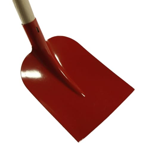 ERPINA® Holsteiner Schaufel 27 x 25cm mit Stiel rot - Robustes Schaufelblatt aus Qualitätsstahl für Garten, BAU und Landwirtschaft - Größe 5 ist ideal als Schüppe für Sand, Kies & Split