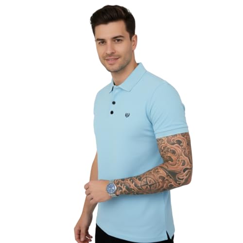 Image of SIDE UP Polo T Shirt for Man with Pocket, Polo T Shirts for Men, Summer Shirt with Collar, Half Sleeve, Cotton Blend, Light Weight, Comfotable Fit (Pack of 1) M to 3XL
