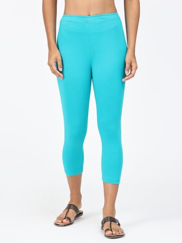 Image of Robinbosky Premium Stretchable Cotton Capri Legging for Women | Suitable for Formal wear & Casual wear | High-End Elastic Makes. The Leggings Squat Proof and Durable for Travel, Yoga, & Workout.