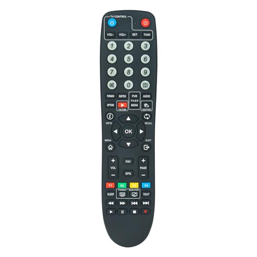 VINABTY Replacement Remote Control Fit for Uclan Digital DVB-S / S2 / T2-MI/MS HDTV Receiver/IPTV/OTT Mediaplayer Sub uClan Premium RCU v2.0 Learning Remote Control Unit
