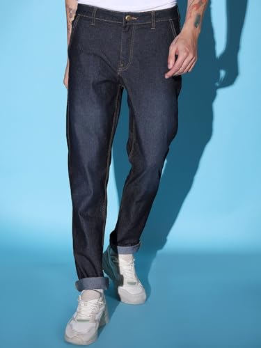 Image of The Indian Garage Co Men Slim Fit Solid Mid-Rise Jeans