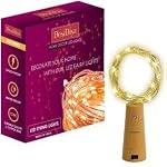 Desidiya ® Bottle Lights with Cork, Mini Copper Wire, 20 LED Battery Operated String Decorative Fairy Lights- Pack of 1 (Warm White)
