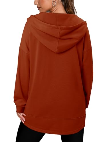 onlypuff Women Hoodie Pullover Trendy Quarter Zipper Lapel Sweatshirts Drawstring Cute Hooded Tunic Tops with Side Pockets