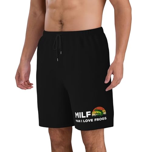 Milf Man I Love Frogs Mens Swim Trunks Quick Dry Board Shorts 7" - Hawaii Beach Swimwear2
