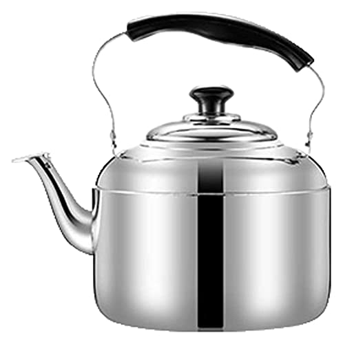 NVeeus Kettle Stove Top Kettle Stainless Steel Silver Kettle with Ergonomic Heat-Handle for All Stoves Kettle for Gas Hob,Whistle Kettle/a/6.5L