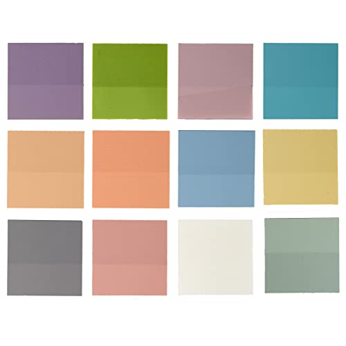 600pcs Bright Colour Transparent Sticky Notes, Self-Stick Note Pads Clear Notes Writable Memo Waterproof Self-Adhesive, Coloured Clear Sticky Notes for Students School Office Supplies