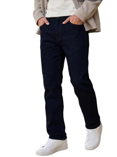 Image of Urbano Fashion Men's Straight Fit Heavy Washed Denim Jeans Stretchable