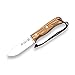 Joker Cuchillo bushcraft BS9 Campero CO112, Mango de Madera de Olivo, Funda Piel, Hoja de 10,5 cm en Acero Sandvik 14C28N, Herramienta de Pesca, Caza, Camping y Senderismo
