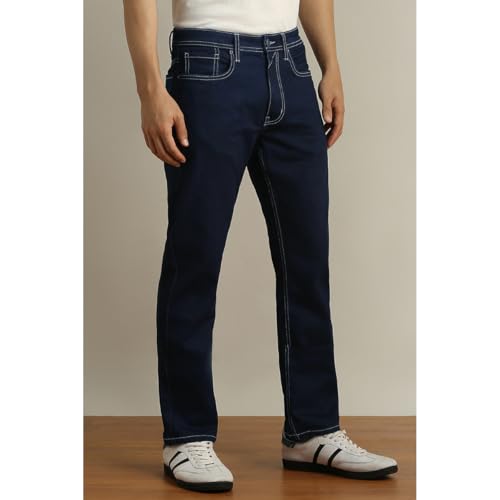 Image of Peter England Men's Regular Fit Denim Jeans for Daily Casual Wear