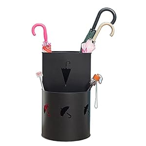 ZJYWMM Ruimtebesparende Organizer Paraplu Rekken, Zwart, Wit, Paraplu Stand Metaal, Rond, 2 Laag, Organizer Multi -Functionele, Parapluhouder, voor thuis, Entryway, Kantoor (Kleur: WIT)