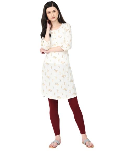 Image of Robinbosky Premium Stretchable Cotton Ankle Legging for Women | Suitable for Formal wear & Casual wear | High-End Elastic Makes The Leggings Squat Proof and Durable for Travel, Yoga, & Workout.