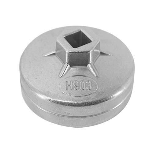 JNNJ Kappen-Aluminium-Ölfilterschlüssel, Ölfilterschlüssel Steckschlüsselentferner Cap Typ Ölfilterwerkzeug, Flöten Ölfilterschlüssel Auto Ölwechselwerkzeug(74mm)