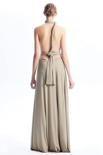 Image of Multi-Way Wrap Infinity Maxi Dress for Bridesmaids & Wedding Guest | 31 Colors for All Wedding Themes, One Size & Plus, 1 Dress for Any Events, Evening, Prom, Gala, Non-See-Through, Wrinkle-Free
