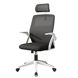 Max Star - Silla de Oficina Blanca Escritorio Ergonómica Giratoria, Resistente hasta 150Kg