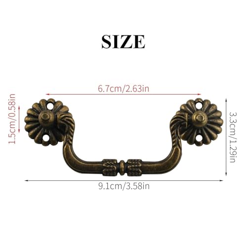ZAANHA Antique Bronze Bail Drawer Handles, 3.6