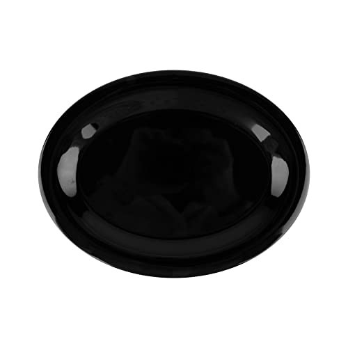 GET OP-950-BK Melamine Oval Serving Platter / Dinner Plate, 9.75" x 7.25", Black (Set of 12) by GET - Image 2