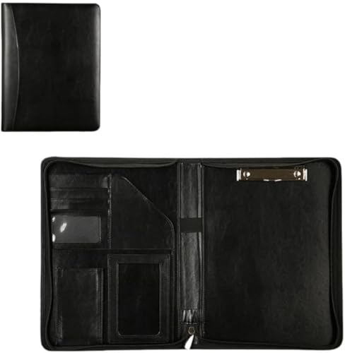 KOKUMON レザー A4 ビジネス 収納ポケット 二つ折り 多機能バインダー カード 名刺 オーガナイザー タブレットスリーブ レターパッド付き 会議 事務用品 男性 女性