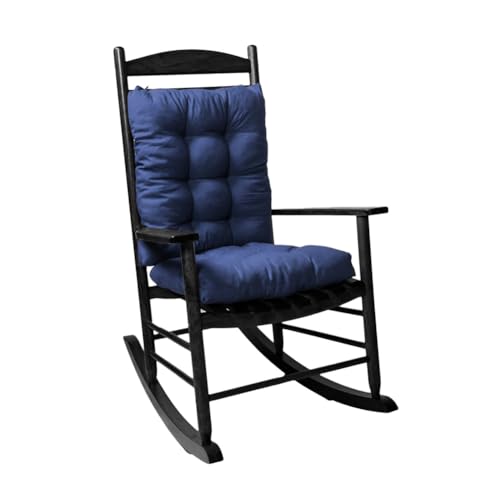 Gfgift Rocking Chair Cushion Set of Seat & Back Cushion with Ties for Indoor Rocker (Navy Blue)