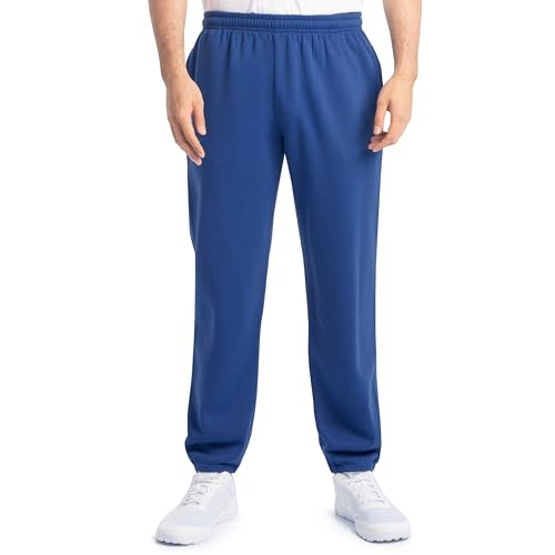 Fruit of the Loom Men's Eversoft Fleece Sweatpants with Pockets, Moisture Wicking & Breathable, Sizes S-4X, Elastic Bottom-Mellow Blue, 4X-Large