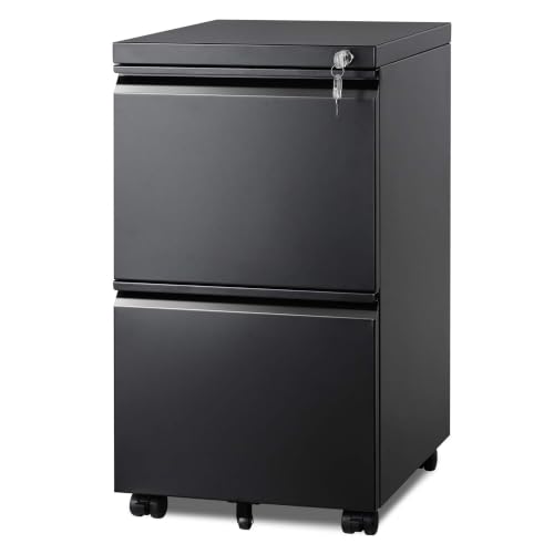 Image of DEVAISE 2 Drawer Mobile File Cabinet, Fully Assembled