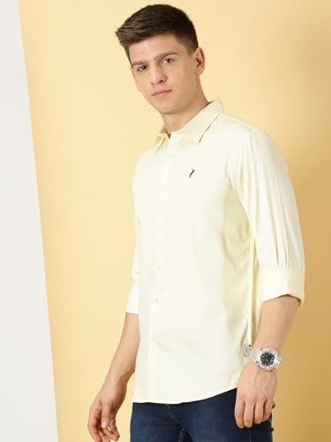Image of Thomas Scott Men's | Solid | Full Sleeve | Slim Fit | Cotton Blend | Spread Collar | Casual Shirt