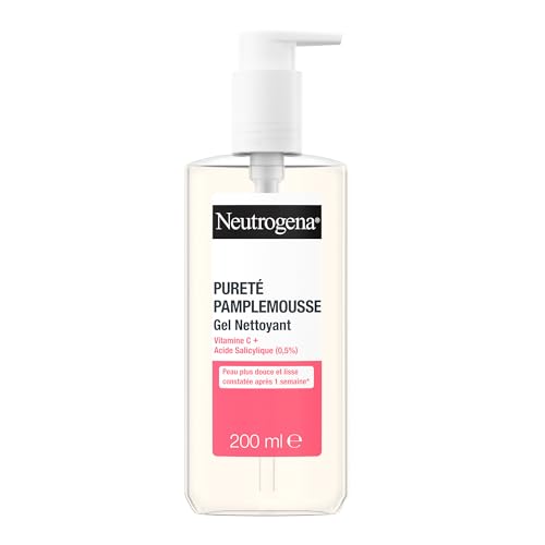 Neutrogena | Gel Nettoyant Pureté Pamplemousse (tube de 200 ml) – Nettoyant visage à la vitamine C et acide...