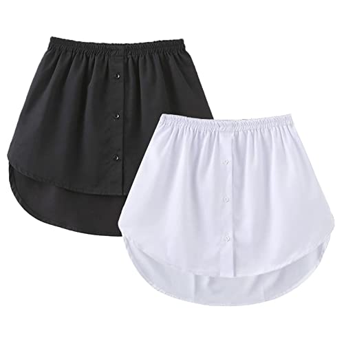 GOOBGS Women's Mini Underskirt Shirt Extensions Lower Skirt Sweep Shirt...