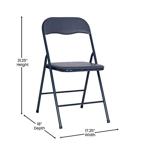Flash Furniture Madison 5 Piece Navy Folding Card Table And Chair Set #TOP5