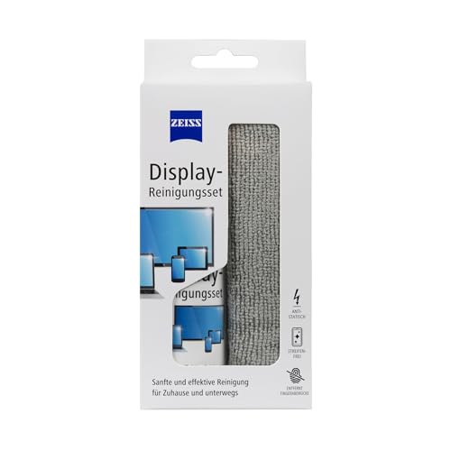 Zeiss Display-Reinigungs-Spray mit 30ml Inhalt inklusive einem Mikrofasertuch zur sicheren & effektiven Reinigung optischer Flächen - alkoholfrei - antistatisch, weiß, 606240