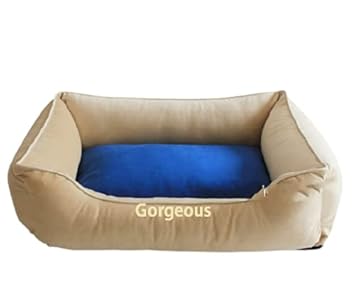 Gorgeous Reversable Square Shape Cream Colour Ultra Soft Ethnic Velvet Bed for Dog,Cat -Small