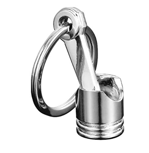 Ergugos Car Piston Keychain Engine Piston Silver Keyring Alloy Keychain Gift Silver Plated Metal Keyring Keychain,Medium #TOP6
