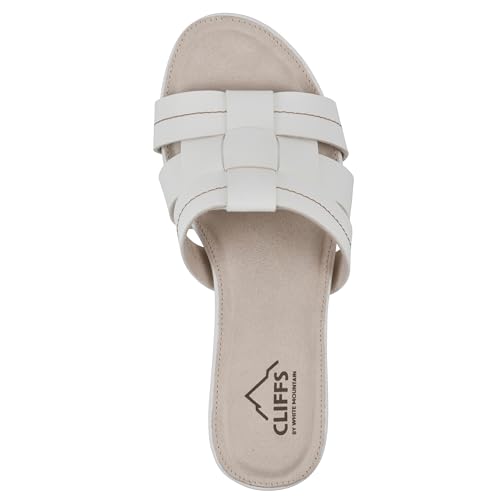 CLIFFS BY WHITE MOUNTAIN Women's Candyce Wedge Sandal, White/Burnished/Smooth, 8 by Cliffs by White Mountain - Image 6