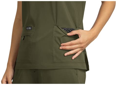 KOI Basics 373 Becca Scrub Top Feminino, Verde oliva, Small