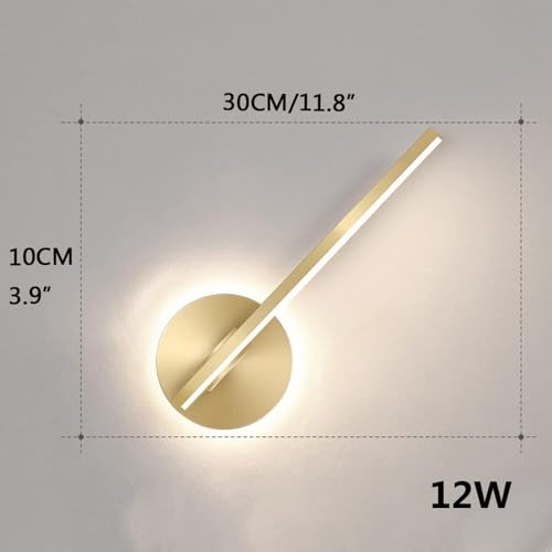 Lámpara de techo LED de aluminio dorada aplique minimalista de interior 3