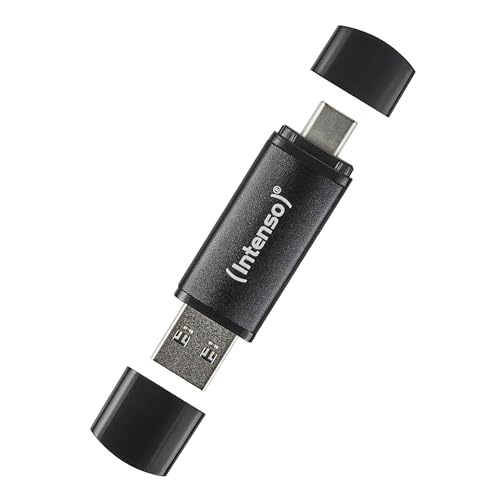 Intenso Flex Line USB-Stick, 32 GB - Dual USB-Stick 3.2 Gen 1x1 mit USB-C & USB-A für OTG-fähige Smartphone, Tablet, Laptop & PC, 70 MB/s, Schwarz