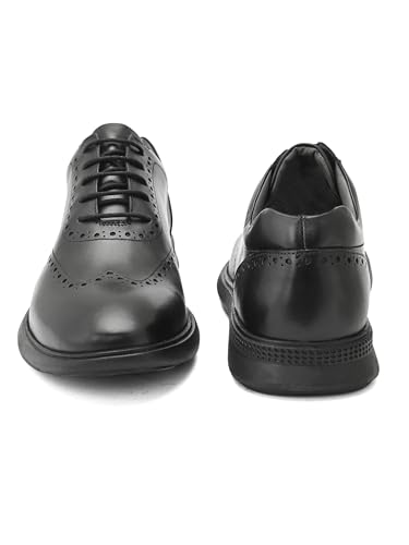 Image of San Frissco Mens Formal Shoes Textured Lace Up Brogues /Soft Cushioned Footbed with TPR Sole /Stylish, Comfortable, Trendy, Party, Outdoor Shoes for Office & College