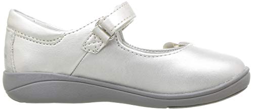 Stride Rite Baby-Girl's Sr Ava Mary Jane Flat, Silver, 4 W Us Toddler #TOP4