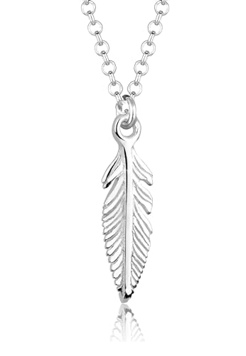 Collier plume argent 925 Elli anti-allergie pour peaux sensibles et délicates