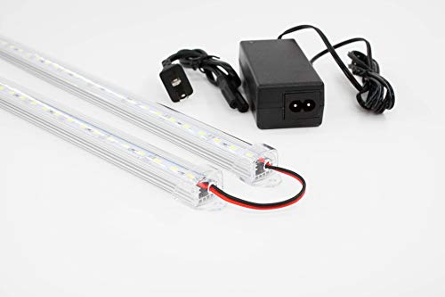 Ledupdates 2Pcs 20" Showcase Led Light 40" Length For 4Ft Showcase, Under Cabinet , Closet And Many More U5630 Package With Ul 12V Ac Adapter #TOP2