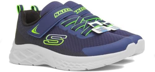Skechers Kids Boy's Microspec Ii-zovrix Sneaker, Navy Blue/Lime, 4 Big Kid | Image 6