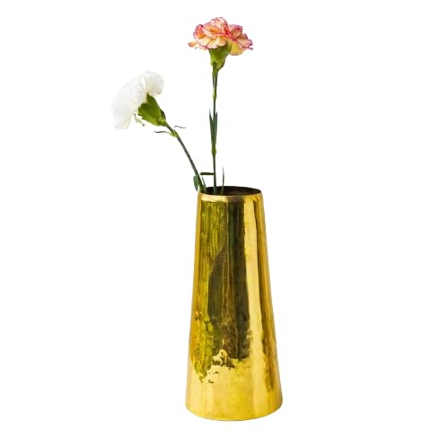 Vase en laiton martelé incassable pour table salon vintage
