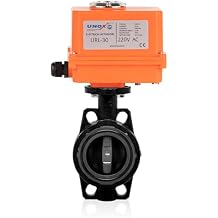 UNOX Butterfly Valve 63 2" 220V AC with Electric Actuator Wafer Type U-PVC Body for Water | Industrial Motorized Butterfly Valves