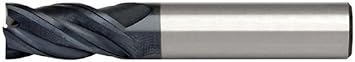 Alfa Tools HPSC60613AL 1/4X1/4 Flute Single End High Performance AlTiN Carbide End Mill Made In USA,